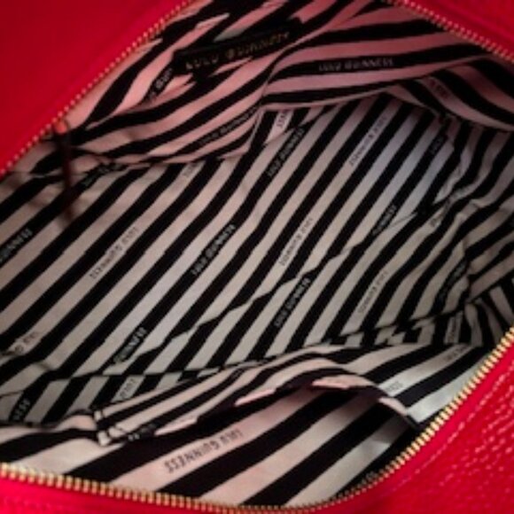 Lulu Guinness Large Valentina Black Pebbled Leather Satchel Handbag - NWOT - Picture 10 of 11